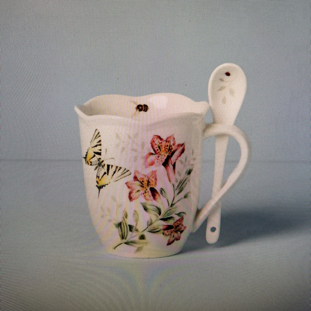 Lenox Butterfly Meadow Floral Mug with Spoon New in Box